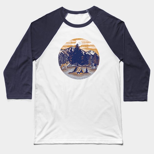 sleep outdoors Baseball T-Shirt by inkzella